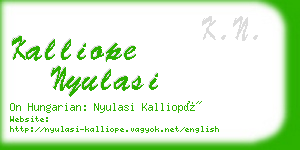 kalliope nyulasi business card